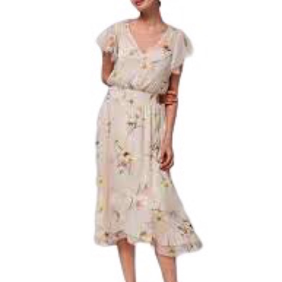 NWOT- White House Black Market - Floral high-low hemline Midi Dress - Picture 6 of 8